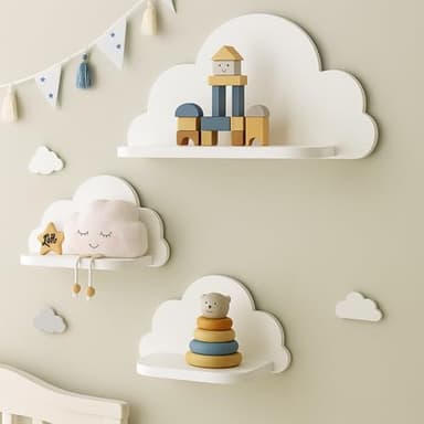 Petit Déco Lot de 3 étagères Montessori blanches - Montage facile et respectueux de l'environnement - Étagère murale pour chambre d'enfant - Idéale comme étagère de tonification, à jouets ou à livres