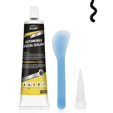 ALLONY Colle Pare Brise, Silicone Noir, Mastic Carrosserie, Colle pare Choc, Résistant à L'eau et aux Hautes Températures, Convient pour Sceller Portes, Pare-Brise et Carrosseries de Voiture-100ml (A)