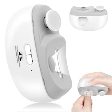 AOOWU Coupe Ongle Electrique, 2 En 1 Coupe Ongle Lime Électrique, Rechargeable USB Coupe-ongles électrique automatique avec 2 Vitesses, Faible bruit avec Lumière LED Pour Bébés Adultes Personnes Âgées
