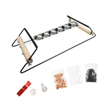 Baoblaze Grand métier à Tisser à Perles en Fer, Kit de Fabrication de Bijoux, Manuel, Machine à Perles Simple, pour Enfants, Adultes, Femmes débutants