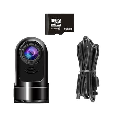 Generisch Enregistreur vidéo à 360 degrés, 1080p, mini caméra de tableau de bord rotative à 360°, caméra de voiture avant arrière, rotation à 360°, mode stationnement 24 heures, mini caméra embarquée