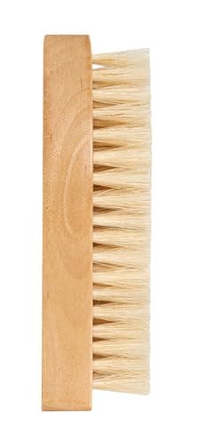 PLIC BEAUTY - Brosse à Ongles Adulte - Bois de Hêtre Véritable - Poils de Soie Naturelle - Ergonomique, Durable et Efficace