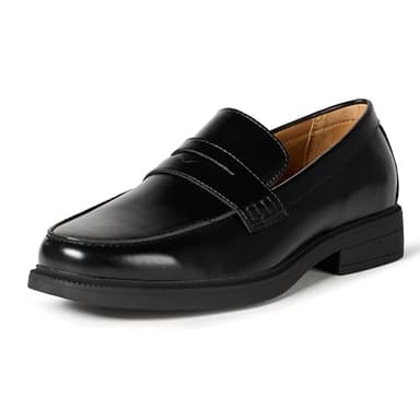Amazon Essentials Mocassins habillés Homme, Noir Faux Cuir, 45 EU