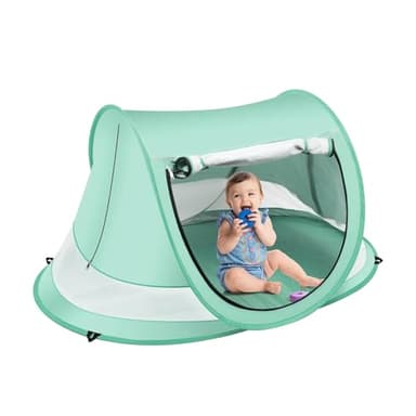 Tente Anti UV Bébé, Abri Solaire, Pop-up Tente Plage Bebe, Abri De Plage Léger avec Moustiquaire, pour Le Camping, La Plages Les Pique-niques, Simple Installer, 110x70x50cm
