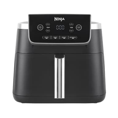 NINJA Air Fryer PRO Friteuse 4,7L, 1 tiroir, 4-en-1, sans huile, rôtir, réchauffer, déshydrater, cuire 1 à 2 portions, à partir de produits surgelés, tiroir, panier antiadhésifs, 2 000 W, Noir AF140EU