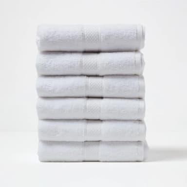 Générique Lot de 6 Serviettes 50x90 cm – 100% Coton – 500 g/m² – Douceur et Absorption Premium Qualite (Blanc)