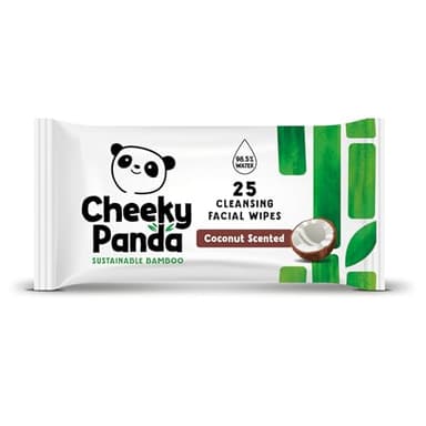 The Cheeky Panda | Lingettes Démaquillantes | 25 Lingettes Parfum Noix de Coco | Fabriquées à partir de 100% de Bambou