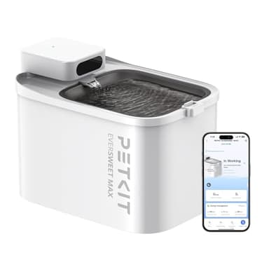 PETKIT EVERSWEET Max Fontaine a Eau Chat sans Fil, Fontaine a Eau Chat Chien Acier Inoxydablee, 26dB Ultra Silencieux, Contrôlé par l'APP, 83 Jours d'alimentation，3L Grande Capacité