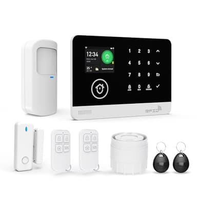 TUGARD Système d'Alarme pour la Sécurité de la Maison, Système d'Alarme de Sécurité de la Maison Intelligente, Kit de 8 Pièces pour la Sécurité des Personnes âgées et des Enfants, Alerte Téléphonique