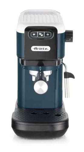 Ariete 1399 Machine à Café Percolateur, pour Expresso, Cappuccino, Thé et Tisane, Compatible avec le Café en Poudre et les Dosettes ESE, 1300 W, 15 Bar de Pression, Filtre 1-2 Tasses, Snow White