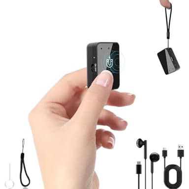 Enregistreur vocal – Mini enregistreur vocal magnétique de 64 Go avec réduction du bruit, appareil d'enregistrement portable de type C, petit enregistreur audio avec écouteurs pour réunion, conférence