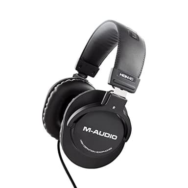 M-Audio HDH40 – Casque Audio Studio, avec Arceau Flexible et câble de 2,7 m pour Monitoring, Podcast et Enregistrement Noir