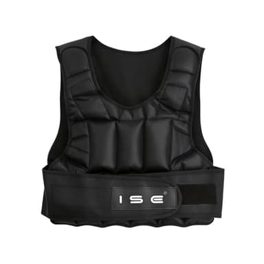 ISE Gilet Lesté Réglable de 5 kg 10 kg 15 kg 20 kg 25 kg 30 kg Poids Gilets pour Poids Entrainement Musculation Exercice SY3002
