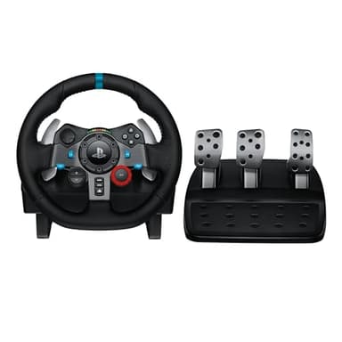Logitech G G29 Driving Force volant de course et pédales, retour de force réaliste, leviers de vitesse en acier inoxydable, couverture de volant pour PS5, PS4, PC et Mac - Noir