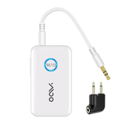 YMOO Transmetteur Recepteur Bluetooth 5.3, Adaptateur Bluetooth Audio 3.5mm Jack HiFi AUX, Aptx Faible Latence, Diffusion Audio pour TV/Smartphone vers Casque Bluetooth/Enceinte/Avion