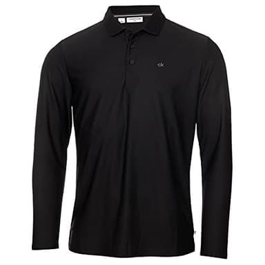Calvin Klein Hommes Manches Longues Central Light Polo de Golf - Noir - M