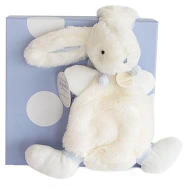 Doudou Et Compagnie - Doudou Lapin Bonbon - Boite Cadeau - Bleu - 26 Cm - Doux - Idée Cadeau De Naissance Fille Et Garçon - Garantie Doudou Perdu - DC2121