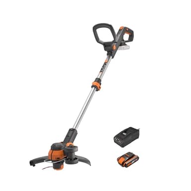 Worx Coupe Bordure sans Fil avec Batterie Ø30cm WG163E.2 Coupe-Herbe Débroussailleuse Batterie Électrique avec 1pc 2.0Ah 20V Powershare 1.65mm 3m Fil Tête Rotative à 90° Manche Télescopique