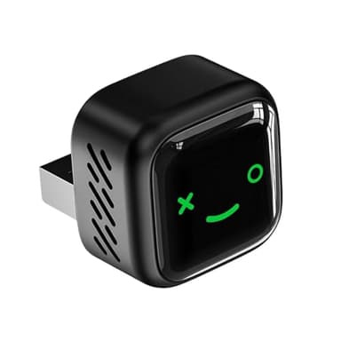 Adaptateur sans fil pour CarPlay, mini adaptateur de voiture amélioré 2025 avec connexion rapide et stable, Plug and Play, sans délai, connexion stable, Smile pour iOS 10+, version Android 11+ (noir