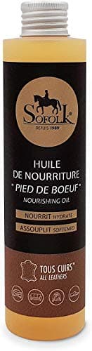 Sofolk - Huile Nourrissante pour Cuir Pied de Boeuf - Entretien et Imperméabilisation du Cuir - Hydrate et Assouplit Même Les Cuirs Craquelés - Inodore, Fabrication Française - 200 ML