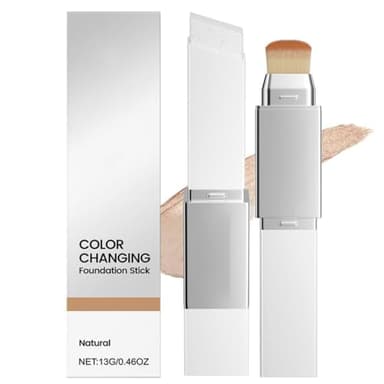 Aureva Fond De Teint Color Changing Stick Avec Brosse,Aureva Paris Teint Fusion,Crème De Recouvrement Hydratante Et Légère,Fond De Teint Coréen De Couleur,Fond De Téint Adaptatif Péau (3#Natural)