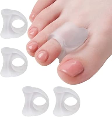 4 Pcs Séparateur orteils, Séparateurs d'orteils Orthese pour Chevauchement Orteil, Marteau orteil Correcteur de Coussinets en gel et lisseur pour Soulager la Pression du Pied