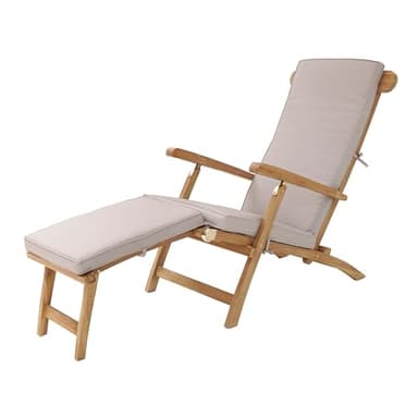 AXI Costa Bain de Soleil en Bois Teck avec Coussin | Transat Jardin Ajustable en 4 Positions | Chaise Longue pour l'extérieur/Le Jardin