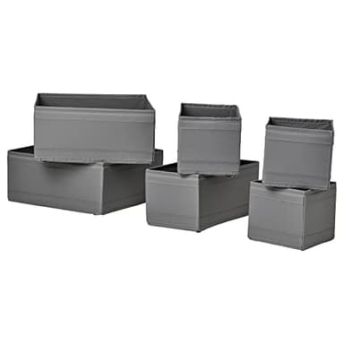 IKEA SKUBB Lot de 6 boîtes Gris foncé