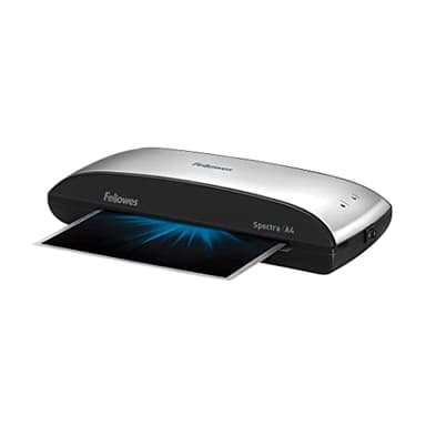 Fellowes Plastifieuse Spectra A4, pour plastifier à chaud pochettes de 80 à 125 microns, sans bourrages, arrêt automatique, loisirs créatifs, 30cm/min, 5737801