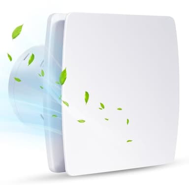 Vankarr Extracteur d'air 100mm, Ventilateur de Salle de Bain Silencieux Blanc au Plafond et Montage Mural avec Clapet Anti-Retour pour WC, Cuisine, Fenêtre Loft et Cave, IPX4