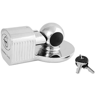 MASTER LOCK Antivol d'attelage Universel [Serrure à clé pour Les Têtes d'Attelage] 377EURDAT - Idéal pour sécuriser Remorques et Caravanes