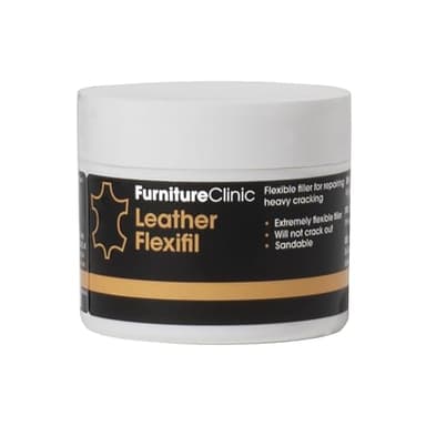 Furniture Clinic Leather Flexifil – Mastic extrêmement flexible utilisé pour réparer les griffures, les trous et les fissures lourdes dans les canapés en cuir, les sièges de voiture (50 ml)