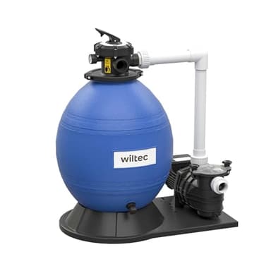 WilTec Filtre à Sable 750W 14L Cuve de Filtration Pompe Auto-amorçante 20000L/h Piscine Hors-Sol Pompe Filtre Piscine Terrasse Jardin