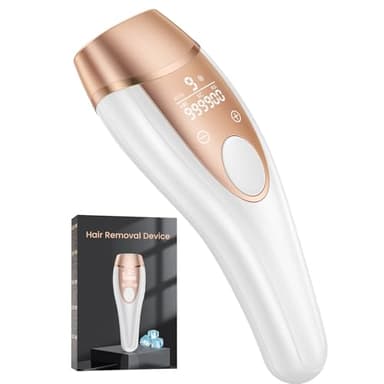 21J Épilateur Lumière Pulsée, IPL Épilateur Laser avec Fonction de Refroidissement, Salon à la Maison,9 Niveaux Laser Epilation pour Femme et Homme, Corps Aisselles, Blanc
