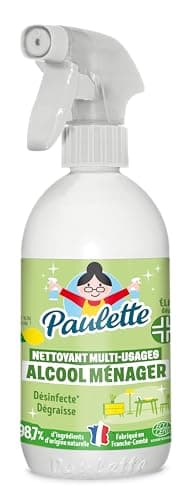 Paulette - Alcool Ménager Citron - Désinfectant Dégraissant Multi-Surfaces Ecocert - Fabriqué en France - 500 ml