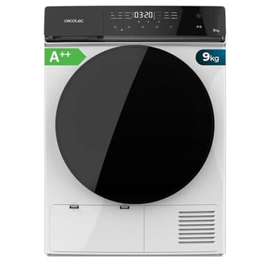 Cecotec Sèche linge pompe à chaleur en blanc de 9 kg Bolero DressCode Dry 9400 A++. Full Touch, 15 programmes, tambour en acier inoxydable, Repassage facile.