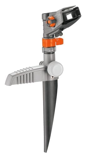 Arroseur-canon sur pic Comfort de Gardena : arroseur de grande surface pour l'arrosage de surfaces de 75 à 490 m², réglage en continu de la portée jusqu'à 12,5 m (8141-20)