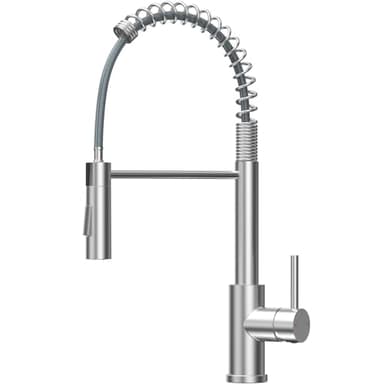 CECIPA Robinet Cuisine, Mitigeur Cuisine Avec Douchette Extractible, Robinet Evier De Cuisine Avec Deux Fonctions De Pulvérisation, Robinet D'Évier À Arc Élevé Rotatif À 360°, Acier Inoxydable Brossé