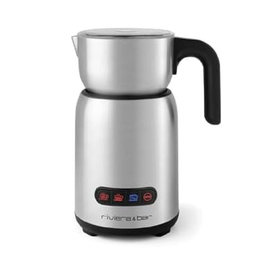 riviera&bar Chocolatière et Émulsionneur à Induction - 4 Fonctions pour Chocolat et Lait, Pot Pivotant 360°, Compatible Lave-Vaisselle, Arrêt Automatique - Inox Noir
