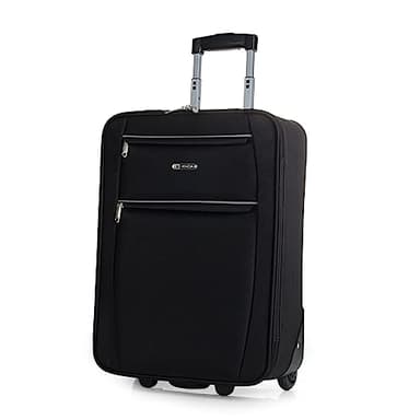 ITACA - Valise Cabine 55X40X20 légère et résistante Bagage Cabine idéal pour Voyages Courts Valise Cabine Tissu Souple 4 Roues pivotantes Compatible Ryanair, Noir