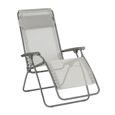 Lafuma MOBILIER - Fauteuil Relax Zéro Gravité R Clip - Chaise Longue Pliante Terrasse et Jardin - Toile Batyline Résistante - Transat Multiposition, Tout Confort, Fabriqué en France - Beige SEIGLE