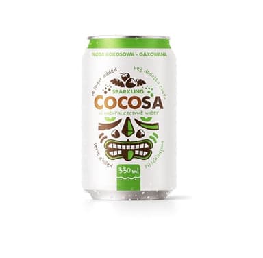 DIET-FOOD Cocosa Eau de Coco Pétillante Eau de Coco avec Gaz Origine Vietnam Sans Additifs Artificiels et Sans Sucre 330 ml
