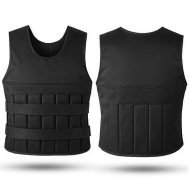 Fitby Gilet Lesté 20kg pour Homme et Femme, Gilet de Poids Réglable pour Musculation, Calisthénie et CrossFit, Gilet de Course avec Poids, Design Ergonomique et Respirant (Noir)