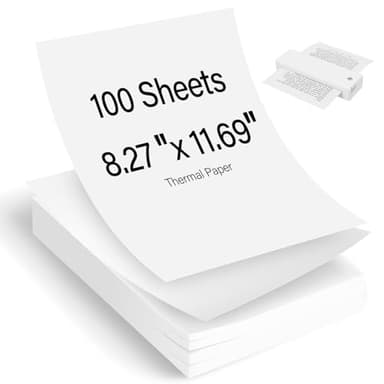 Papier Thermique A4, 100 Feuilles Papier Imprimante Thermique, Sans BPA, Séchage Rapide, Compatible Avec La Plupart des Imprimantes Thermiques A4, pour Imprimante Thermique pour Documents, Pages Web