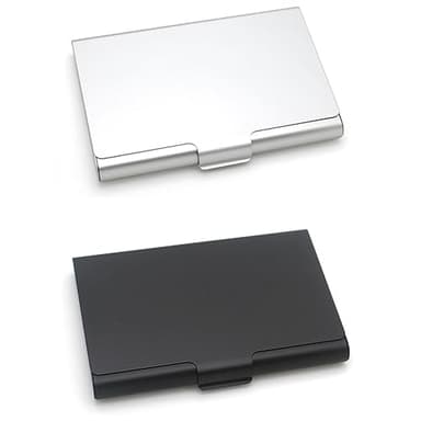 PLABBDPL Étuis pour Cartes de Visite, 2Pcs Porte-cartes de Visite en Aluminium, Étuis pour Cartes de Visite en Acier Inoxydable, Porte-Cartes de Visite Super léger, Étui pour Cartes pour Hommes Femmes