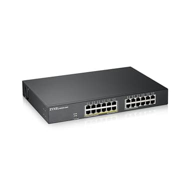 Zyxel Switch 24 ports Gigabit PoE | Gestion intelligente | Montage en rack | 12 ports PoE+ avec une puissance de 130 Watts | VLAN, IGMP, QoS | Garantie à vie [GS1900-24EP]