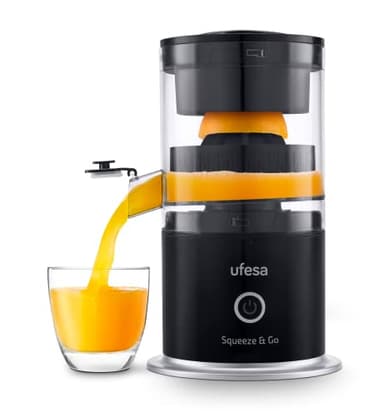 Ufesa Squeeze & Go,Presse-Agrumes Electrique,Inalambrique,Extracteur de Fruits Multifonctionel, Extracteur de Jus Portable, Rechargeable USB, Capacité de 220 ml, 45W Puissance, Sans BPA