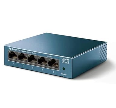 TP-Link Switch Ethernet (LS105G) Gigabit 5 Ports RJ45 Metallique 10/100/1000 Mbps, Idéal pour étendre Le réseau câblé pour Les PME et Les Bureaux à Domicile