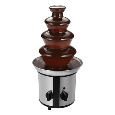 Grande fontaine à chocolat à 4 étages avec fonction de fusion en acier inoxydable 170 W Cascade lisse pour fruits et pâtisseries