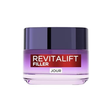 L'Oréal Paris - Soin Anti-Âge Revolumisant - Crème Jour Anti-Rides & Volume - Hydratation & Fermeté - Enrichi en Acide Hyaluronique - Pour Tous Types de Peaux - Revitalift Filler - 50 ml